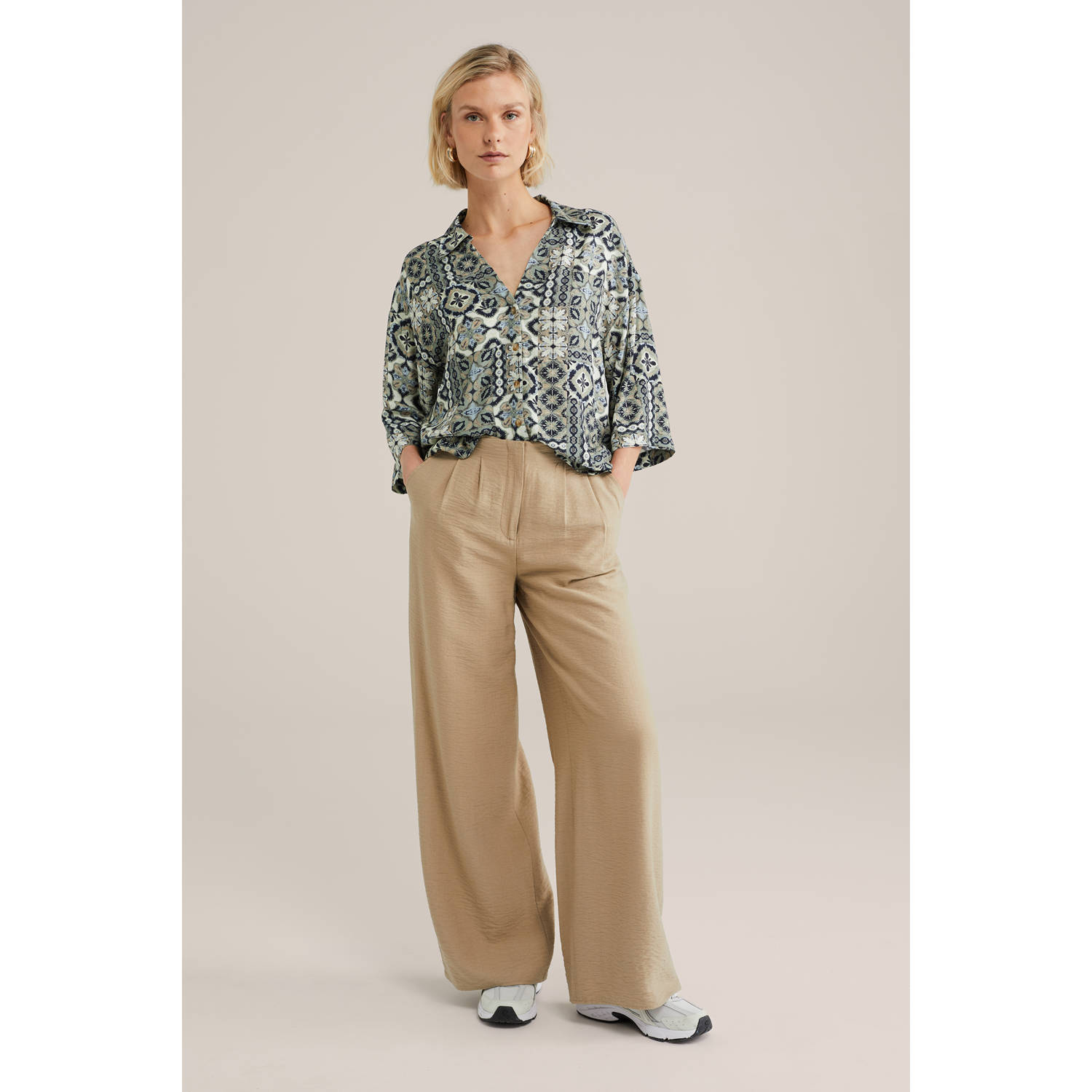 WE Fashion blouse grijsgroen