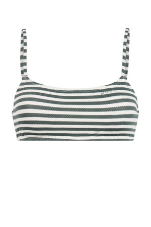 voorgevormde bandeau bikinitop MIXELISA grijs/wit