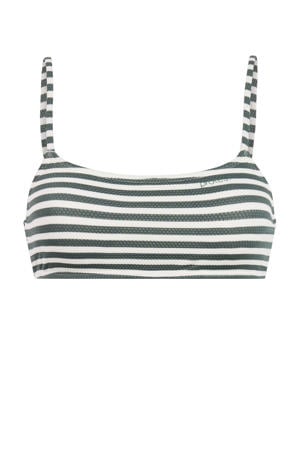 voorgevormde bandeau bikinitop MIXELISA grijs/wit