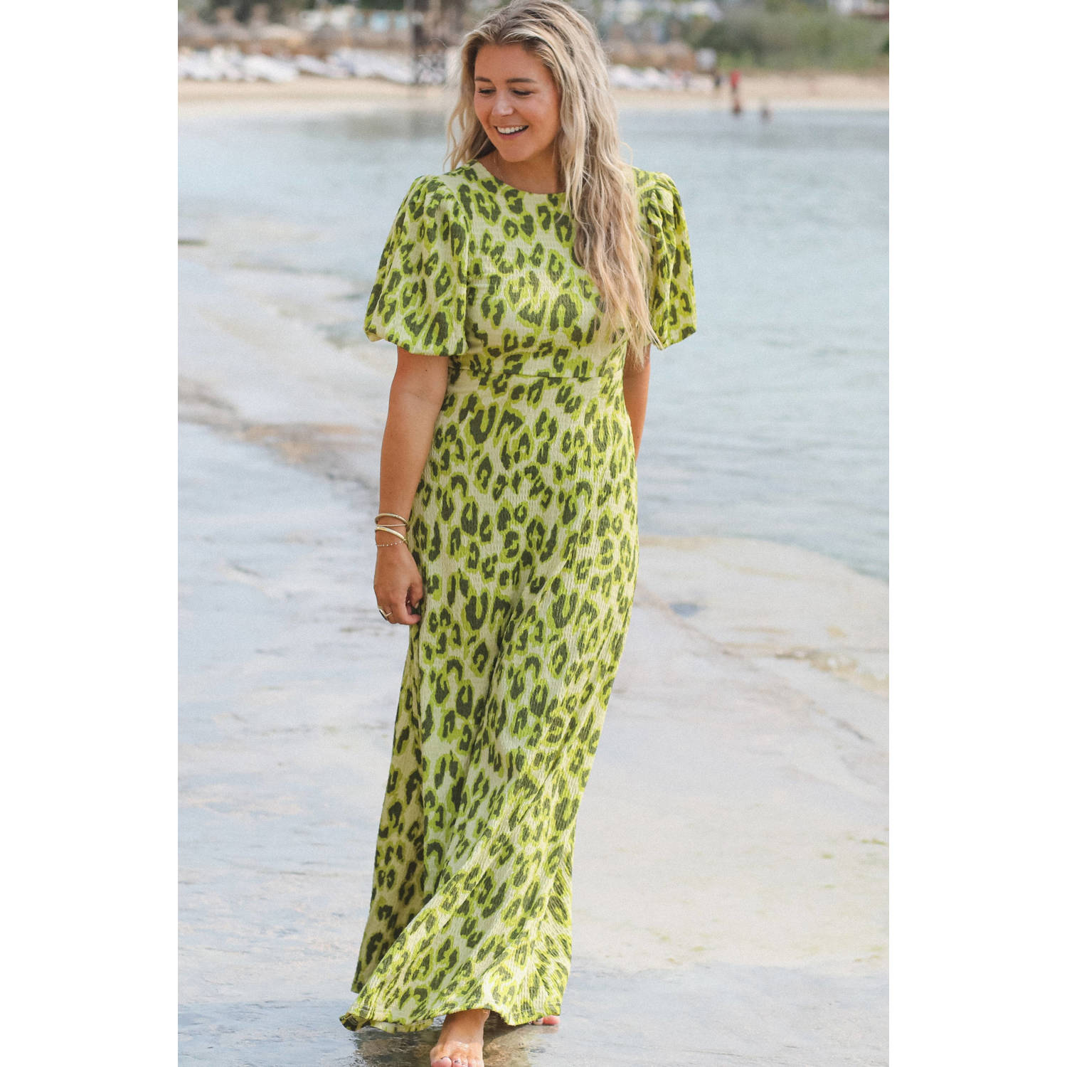 Bolina Island x Florine Hofstee jersey maxi jurk groen