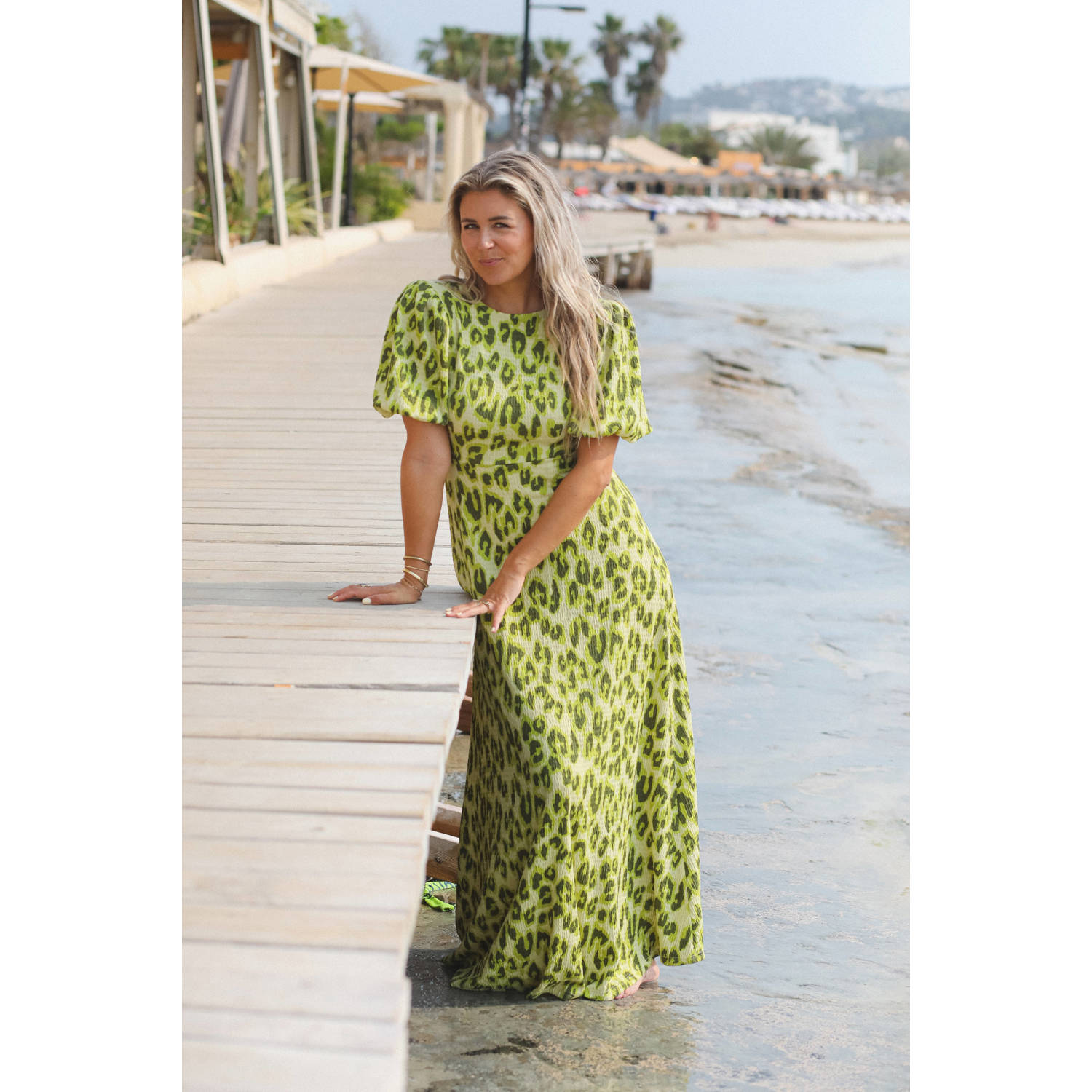 Bolina Island x Florine Hofstee jersey maxi jurk groen