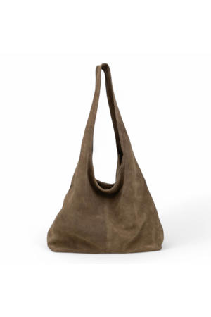  suede schoudertas Portland Road taupe