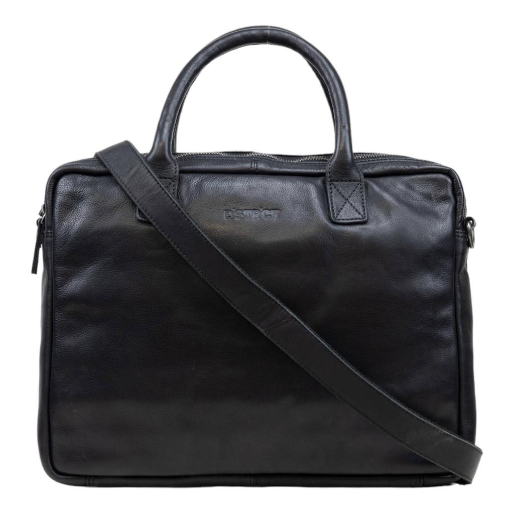 DSTRCT 15.6 leren laptoptas State Street zwart