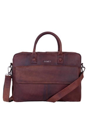 17 leren laptoptas Wall Street bruin