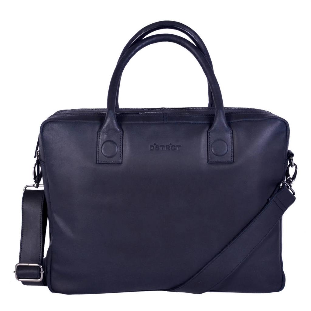 DSTRCT 15.6 leren laptoptas Fletcher Street zwart