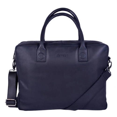 DSTRCT 15.6 leren laptoptas Fletcher Street zwart afbeelding