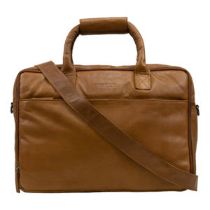  17 leren laptoptas State Street cognac