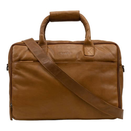 DSTRCT 17 leren laptoptas State Street cognac afbeelding