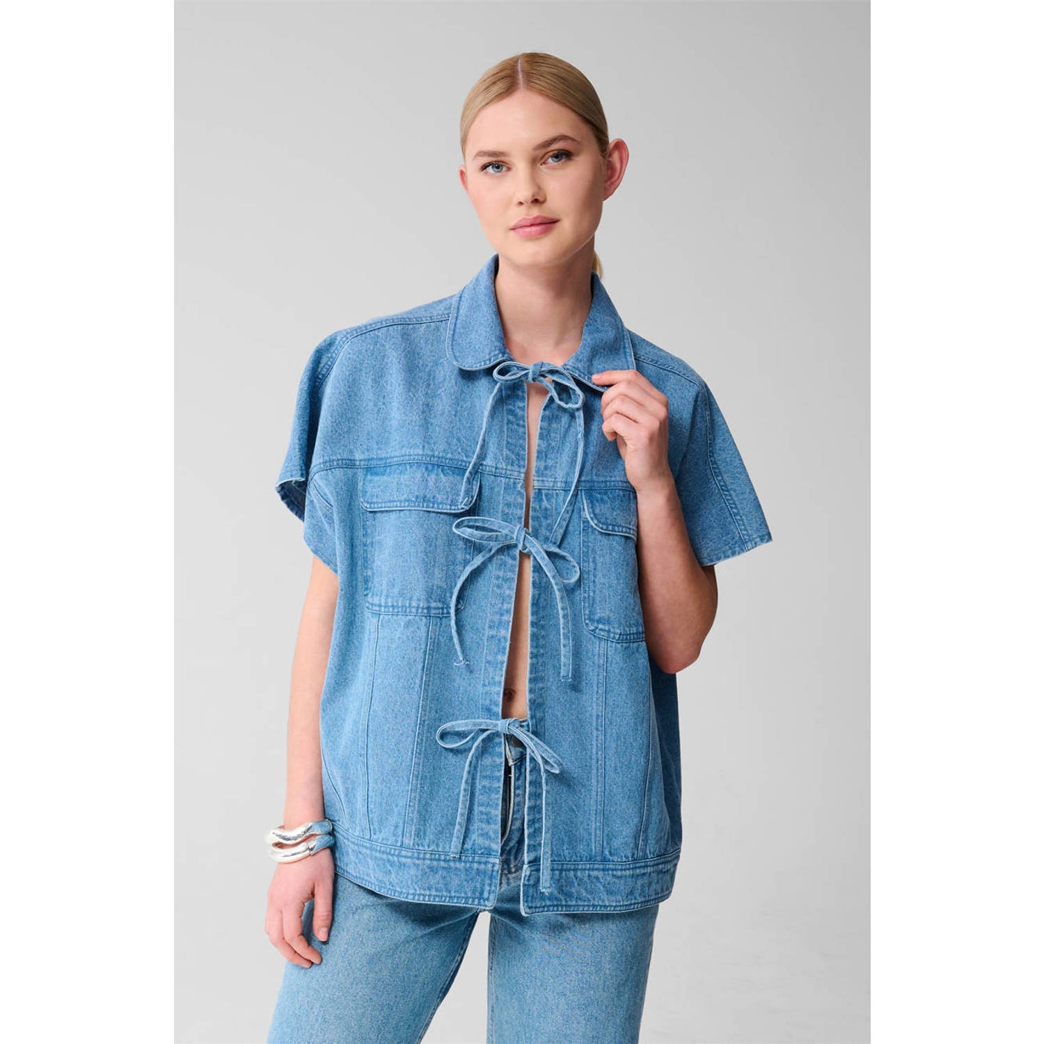 Shoeby denim gilet medium blue denim