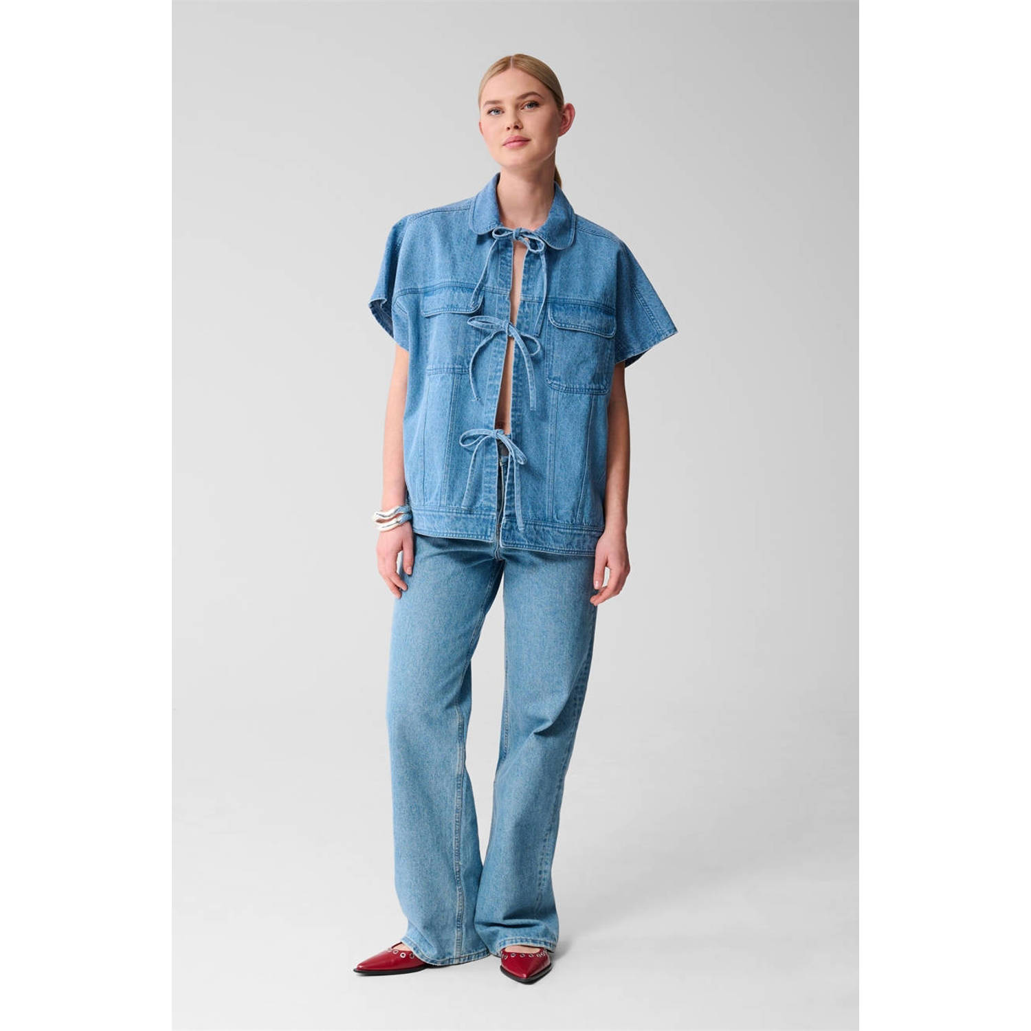 Shoeby denim gilet medium blue denim