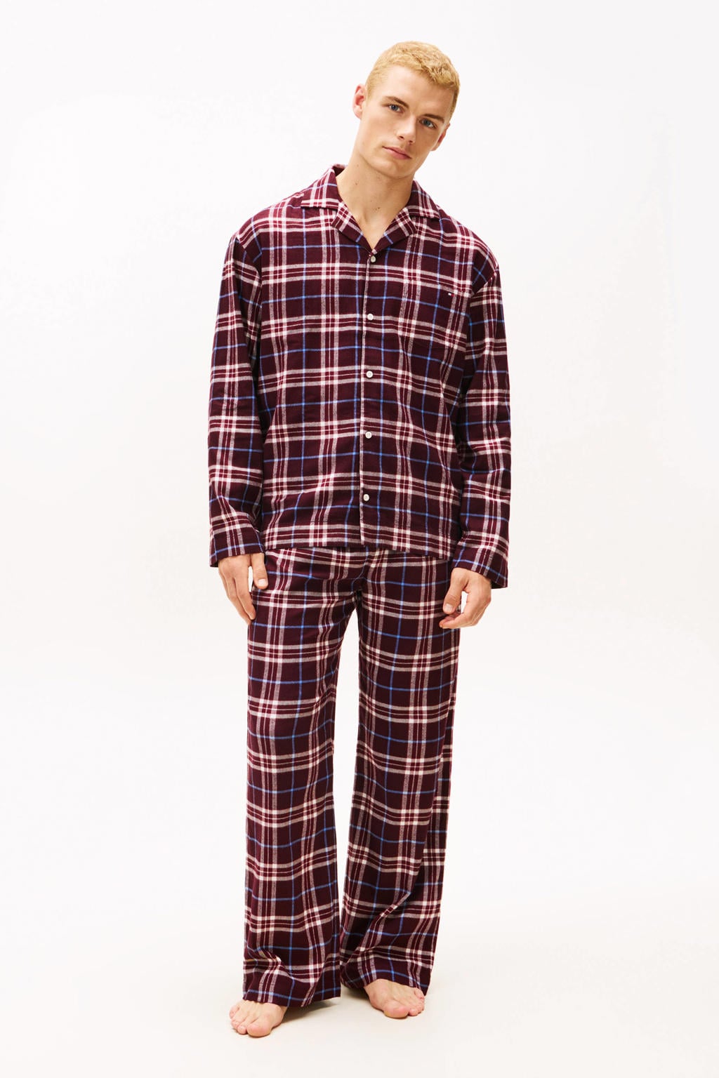 Tommy Hilfiger giftbox flanellen pyjama rood/ecru