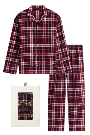 giftbox flanellen pyjama rood/ecru