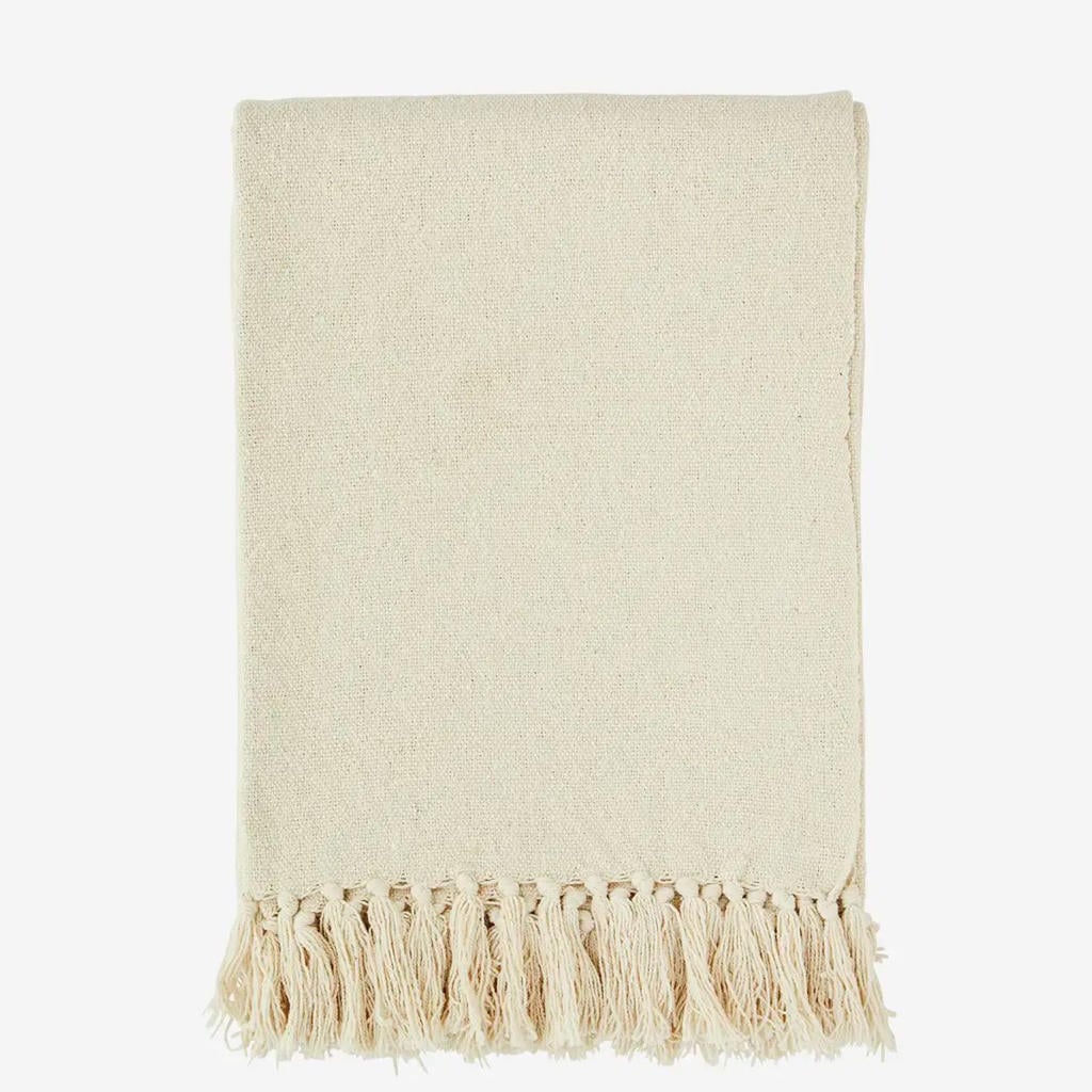 Madam Stoltz plaid off-white (125x175 cm)
