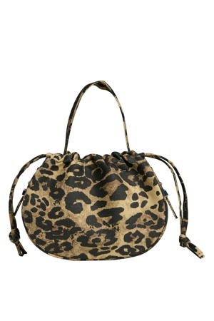 crossbody tas PCBALLOON met panterprint bruin