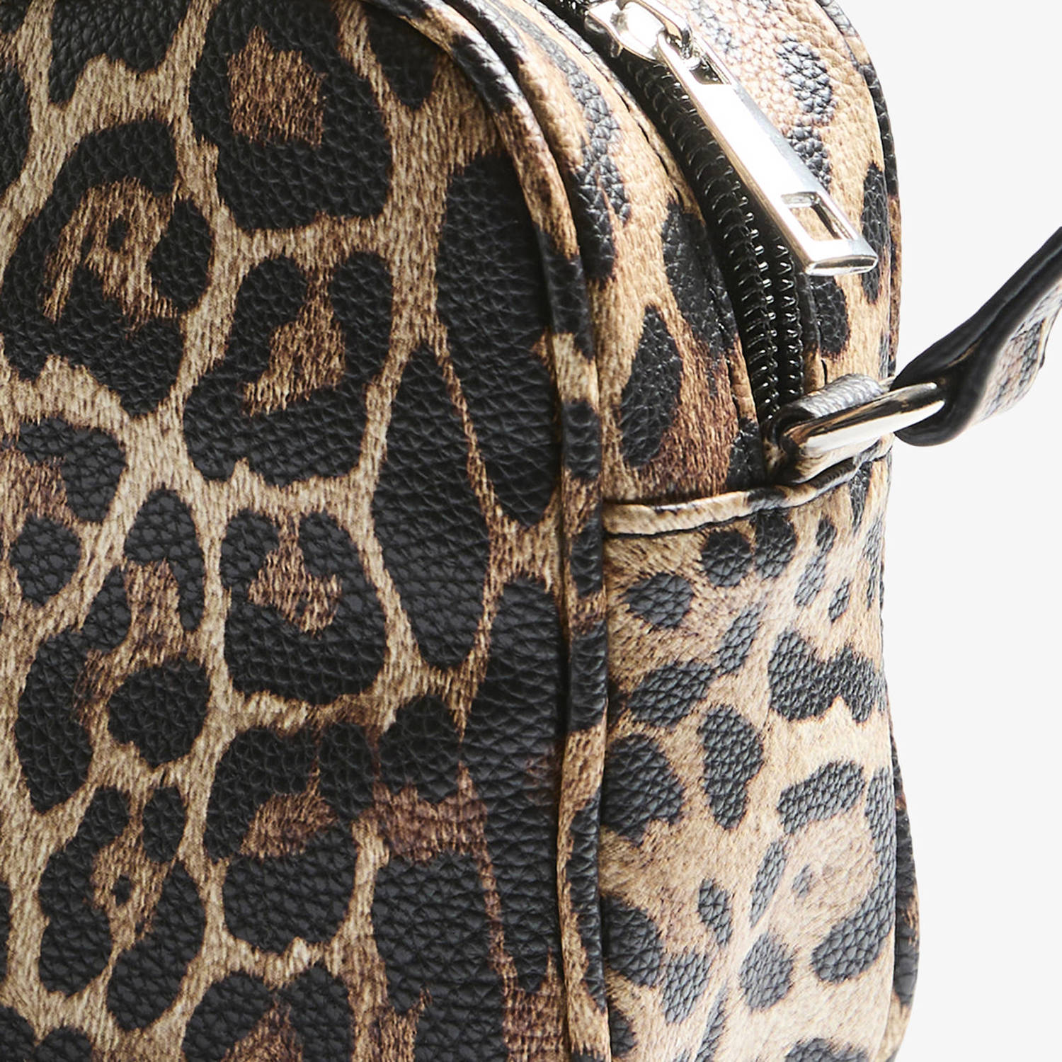 PIECES crossbody tas PCFANNI met panterprint bruin