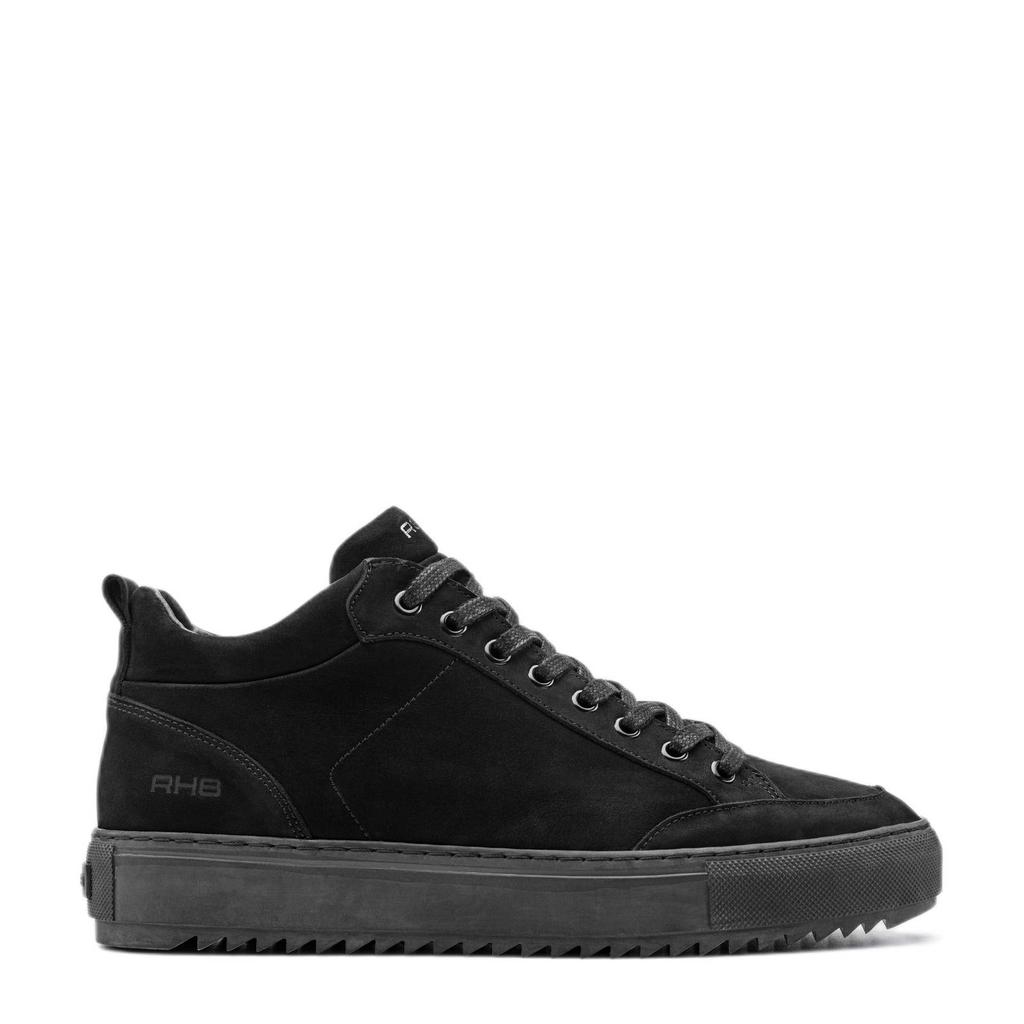Zwarte heren Rehab Craig nubuck sneakers met veters