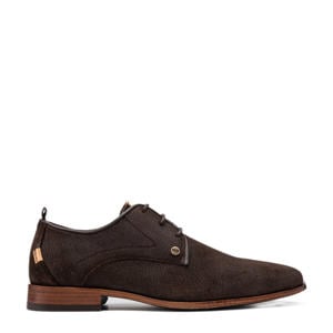 Gregwall suède veterschoenen donkerbruin