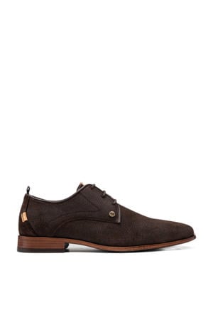 Gregwall suède veterschoenen donkerbruin