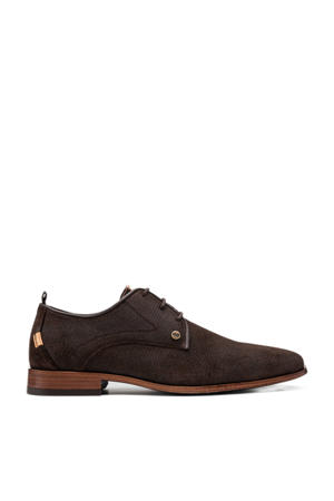 Gregwall suède veterschoenen donkerbruin