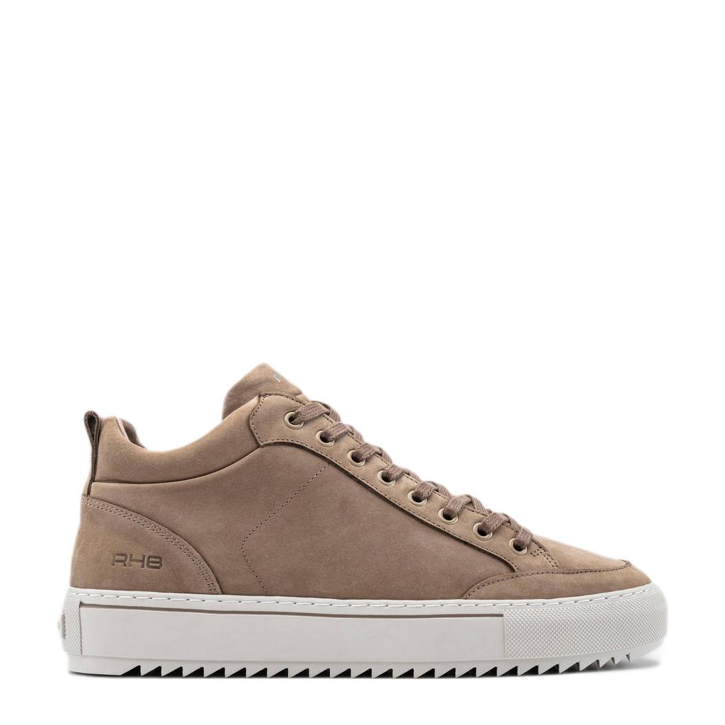 Taupe heren Rehab nubuck sneakers met veters