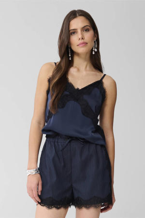 mouwloze top blauw