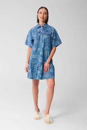 denim A-lijn jurk medium blue denim