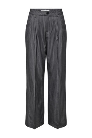 straight high waist pantalon grijs