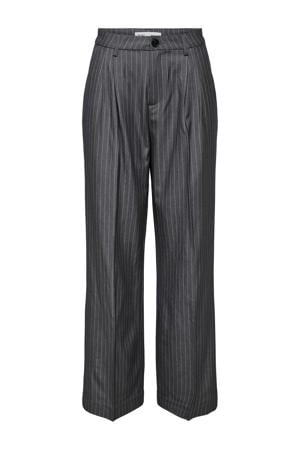 straight high waist pantalon grijs