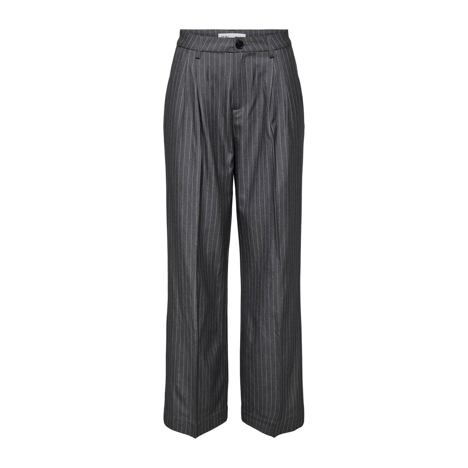 JDY straight high waist pantalon grijs