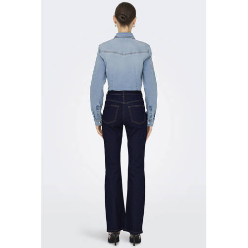 JDY high waist flared jeans dark blue denim afbeelding
