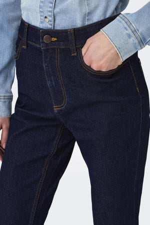 high waist flared jeans dark blue denim
