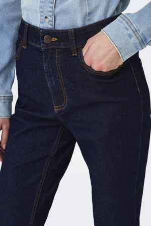 high waist flared jeans dark blue denim