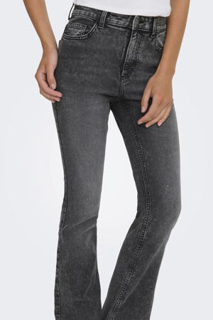 high waist flared jeans grey denim