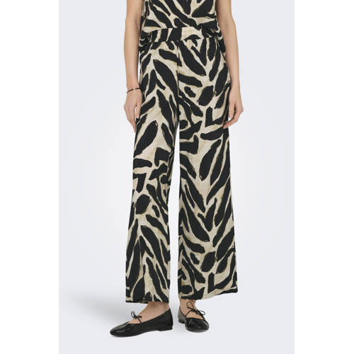 JDY wide leg high waist casual broek zwart afbeelding
