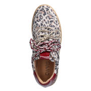 thumbnail: DWRS Poona suède sneakers met panterprint zand/bordeaux