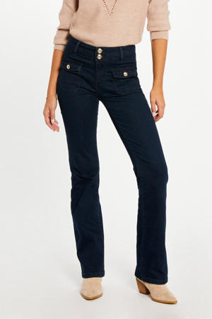 high waist bootcut jeans dark blue