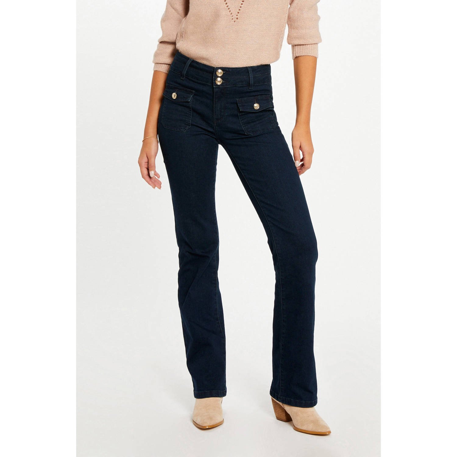 Morgan high waist bootcut jeans dark blue