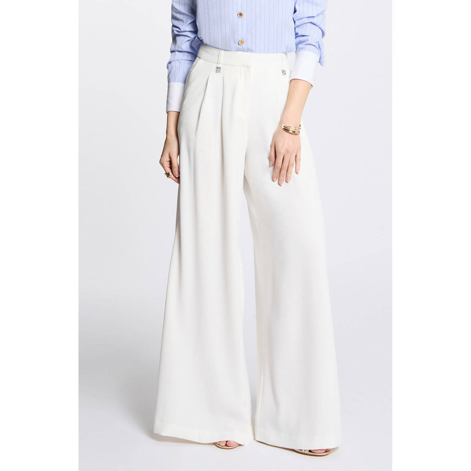 Morgan straight regular waist broek ecru