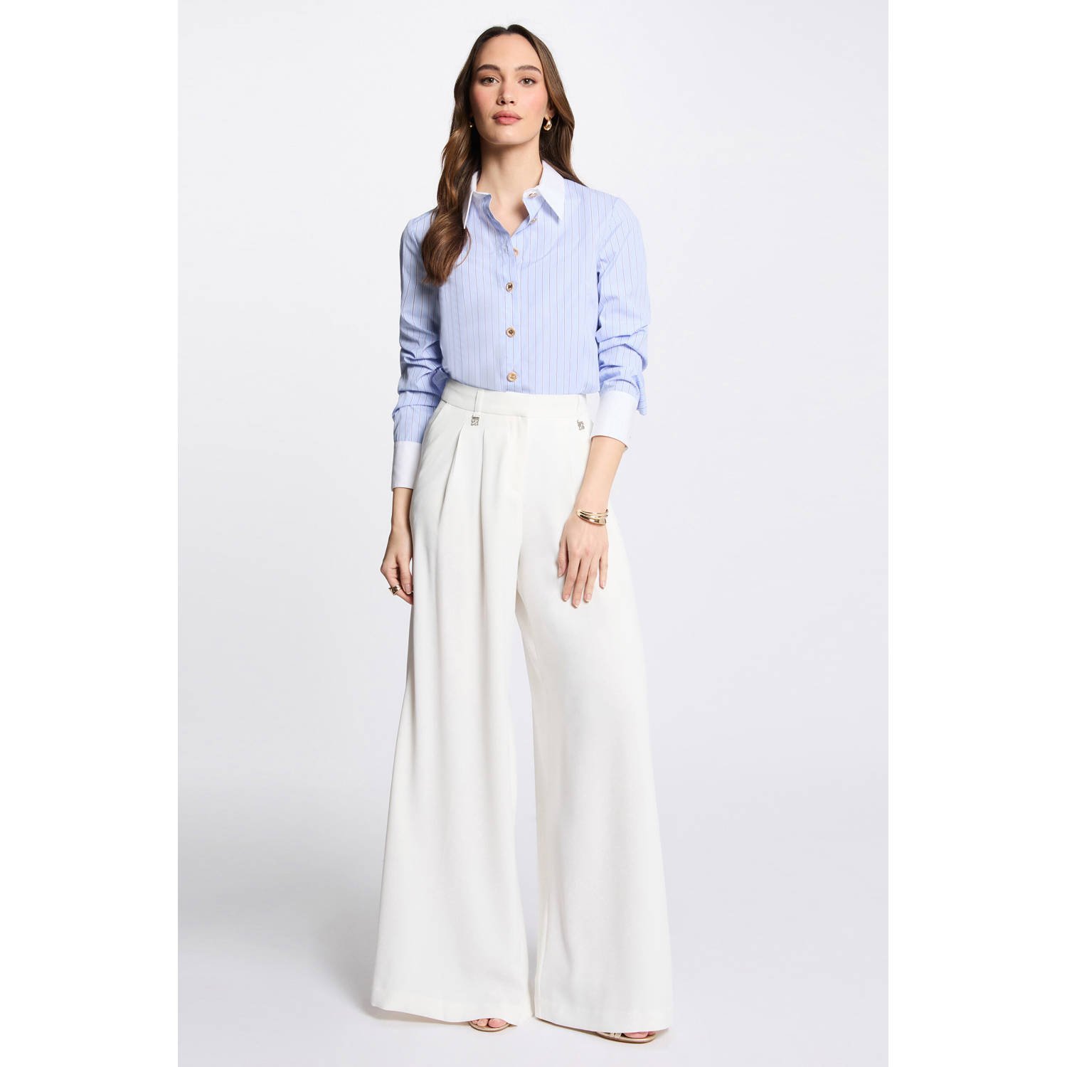 Morgan straight regular waist broek ecru