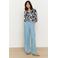LOLALIZA wide leg regular waist broek light blue denim