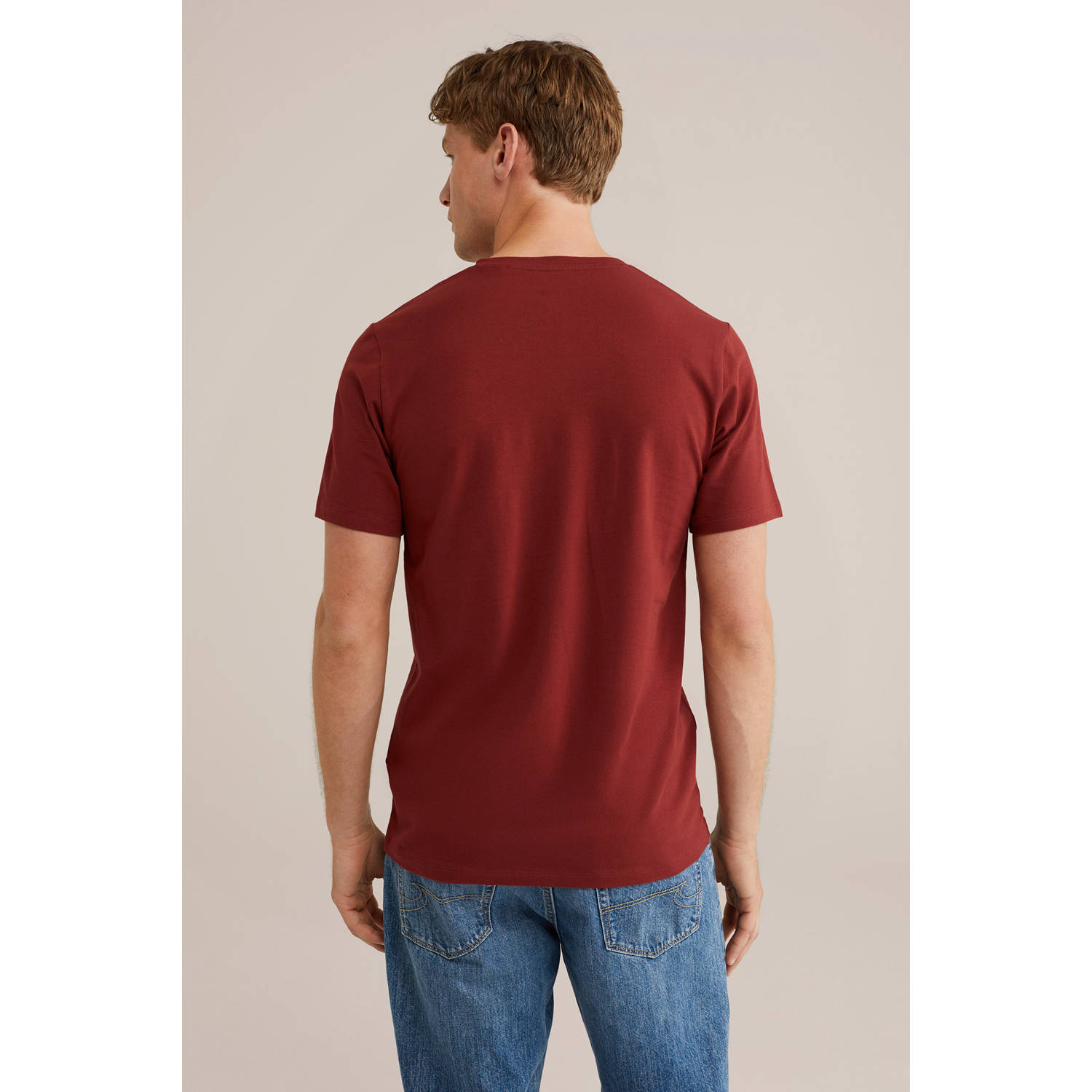 WE Fashion T-shirt donkerrood