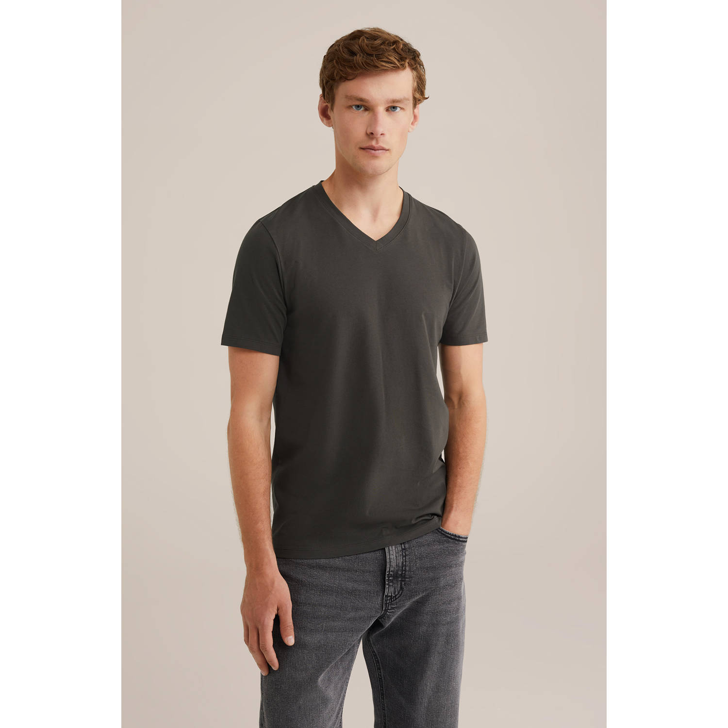 WE Fashion T-shirt donkergroen