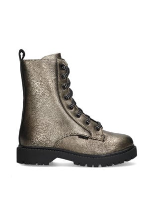 William Wendy leren veterboots goud