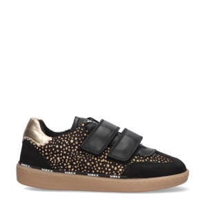 leren sneakers zwart/goud