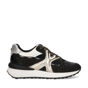 leren sneakers zwart/goud