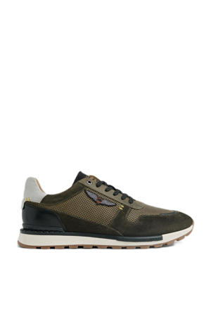 Aircobra leren sneakers olijfgroen