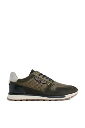 Aircobra leren sneakers olijfgroen