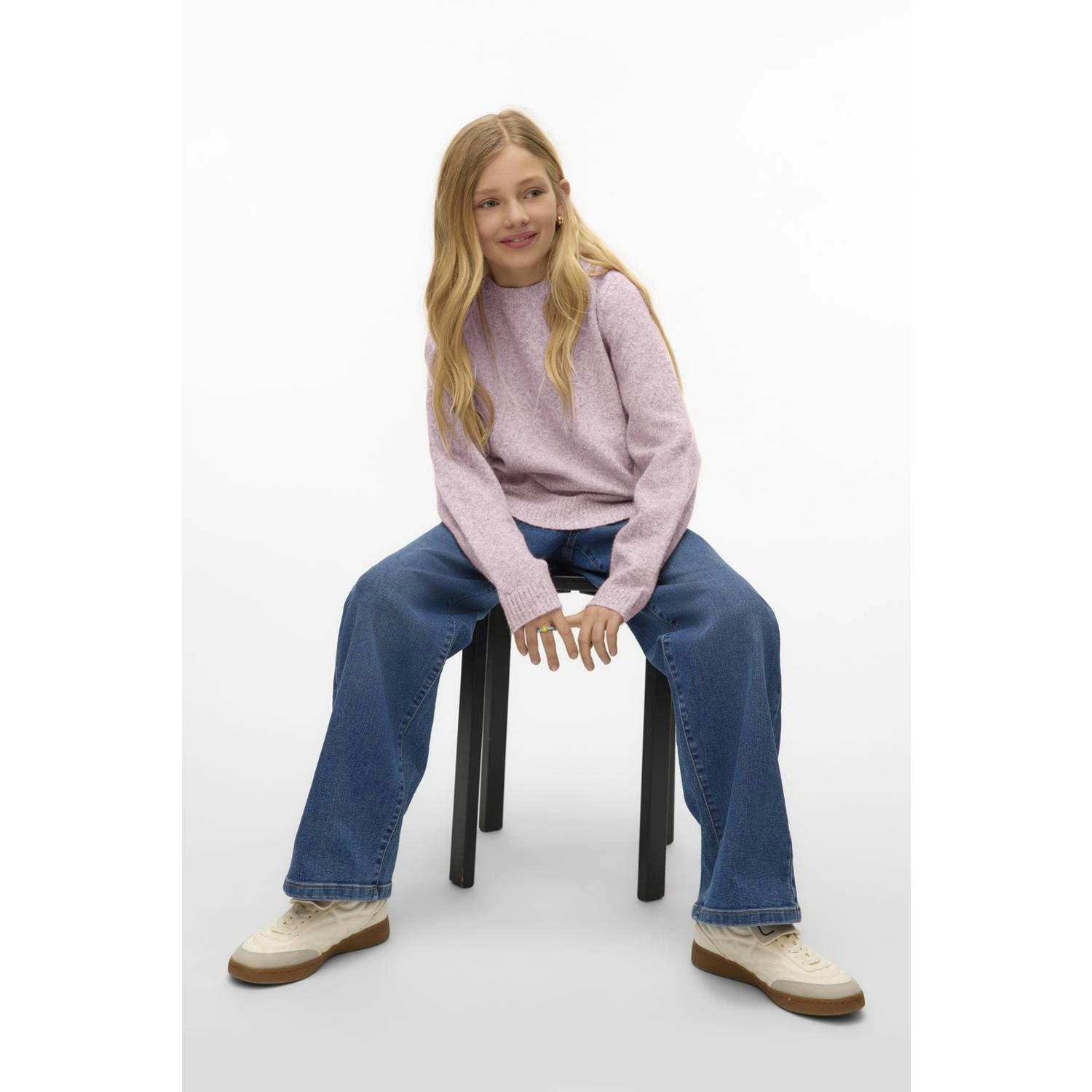 VERO MODA GIRL gebreide trui lichtroze