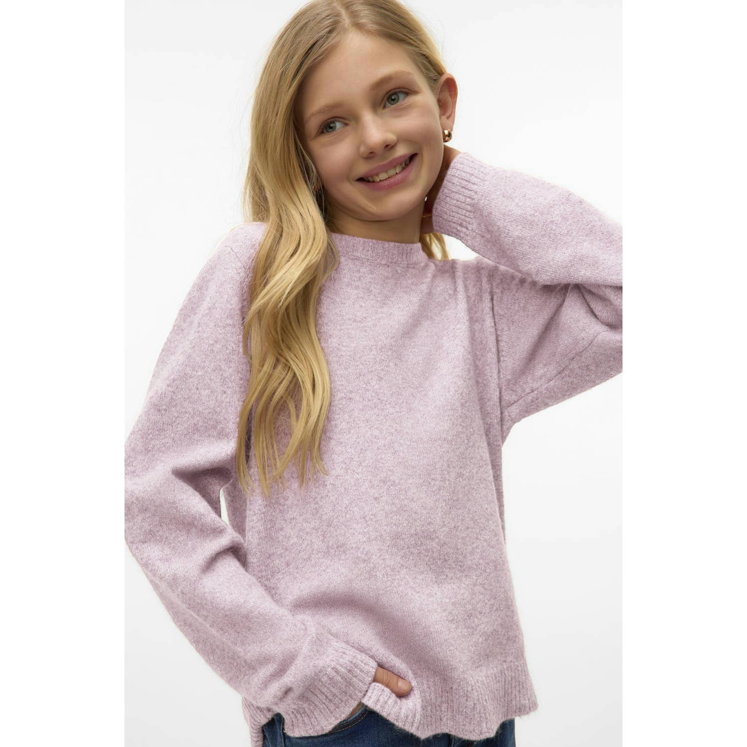 VERO MODA GIRL gebreide trui lichtroze