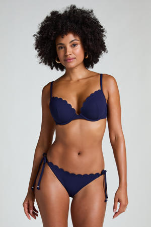strik bikinibroekje Scallop donkerblauw